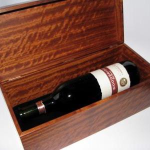 Wooden Wine Box Handcrafted From Highly Figured..