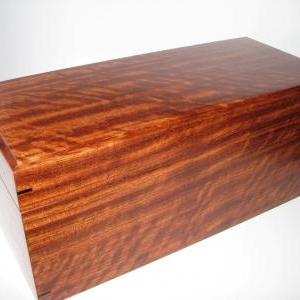 Wooden Wine Box Handcrafted From Highly Figured..