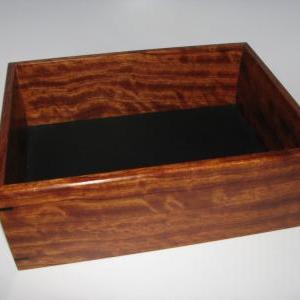 Leather Lined Valet Tray In Figured Bubinga. Valet..