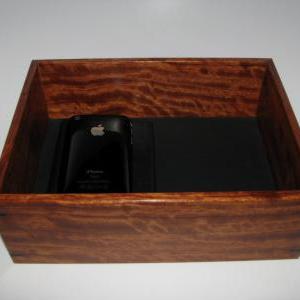 Leather Lined Valet Tray In Figured Bubinga. Valet..