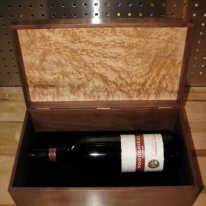 Wine Box In Birdseye Maple And Walnut With Inlaid..
