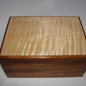 Handmade Tiger Maple And Mahogany Box...