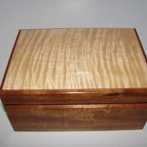 Handmade Tiger Maple And Mahogany Box...