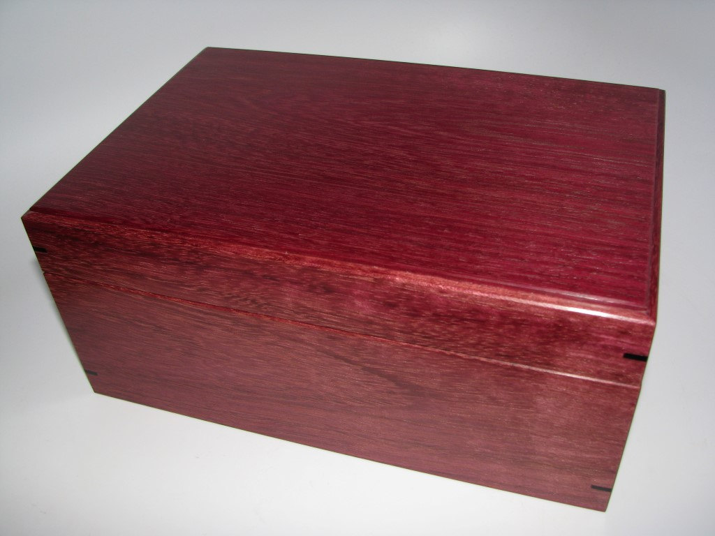 Purpleheart Keepsake Box. 10.25" X 7.25" X 4.5"